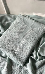 Load image into Gallery viewer, Women&#39;s Lakhnavi Handcrafted Viscose Georgette Chikankari Full Suit Material - HONC0312589
