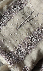 Load image into Gallery viewer, Women&#39;s Lakhnavi Handcrafted Pure Organza Chikankari Unstitched Kurta And Dupatta Set- HONC0306597
