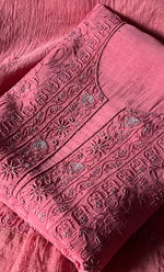 将图像加载到图库查看器中， Women&#39;s Lakhnavi Handcrafted Mul Chanderi UnStitched Kurta And Dupatta Set - HONC0278915
