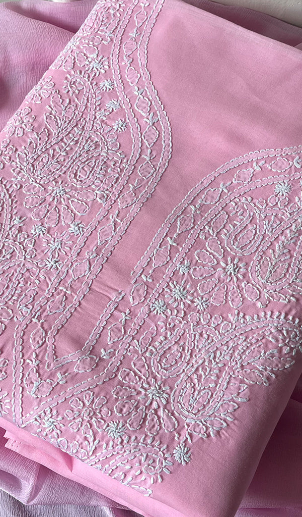 Women's Lakhnavi Handcrafted Cotton Chikankari Suit Material - HONC0232452