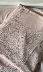 Load image into Gallery viewer, Women&#39;s Lakhnavi Handcrafted Mul Cotton Chikankari Kurta And Kurta Dupatta Set - HONC091986
