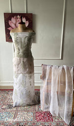 将图像加载到图库查看器中， Women's Lakhnavi Handcrafted Pure Organza Chikankari Unstitched Kurta And Dupatta Set- HONC0340819