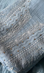 Load image into Gallery viewer, Women&#39;s Lakhnavi Handcrafted Mul Chanderi UnStitched Kurta And Dupatta Set - HONC0235330
