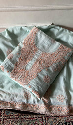 Load image into Gallery viewer, Women's Lakhnavi Handcrafted Cotton Unstitched Chikankari Suit Material - HONC0358173