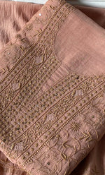 Load image into Gallery viewer, Women&#39;s Lakhnavi Handcrafted Maheshwari Mul Chanderi Unstitched Kurta And Dupatta Set - HONC0270061
