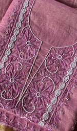 Load image into Gallery viewer, Women&#39;s Lakhnavi Handcrafted Tissue Chanderi Chikankari Suit Material - HONC0275988
