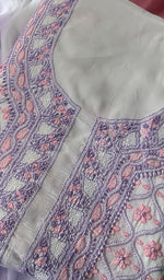 Load image into Gallery viewer, Women&#39;s Lakhnavi Handcrafted Cotton Chikankari Suit Material - HONC0291811
