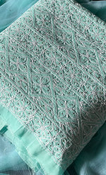 Load image into Gallery viewer, Women&#39;s Lakhnavi Handcrafted Unstitched Cotton Chikankari Suit Material - HONC0264456
