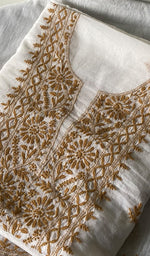 Load image into Gallery viewer, Women's Lakhnavi Handcrafted Chanderi Silk Unstitched Kurta And Dupatta Set - HONC0317072