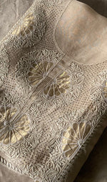 将图像加载到图库查看器中， Women's Lakhnavi Handcrafted Pure Organza Chikankari Unstitched Kurta And Dupatta Set- HONC0341960