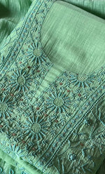 将图像加载到图库查看器中， Women's Lakhnavi Handcrafted Mul Chanderi Unstitched Kurta And Dupatta Set- HONC0280874
