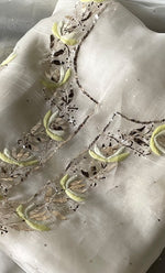 将图像加载到图库查看器中， Alfia Women&#39;s Lakhnavi Handcrafted Pure Organza Chikankari Unstitched Kurta And Dupatta Set- HONC0329249
