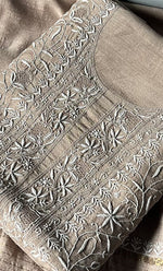 Load image into Gallery viewer, Women&#39;s Lakhnavi Handcrafted Munga Silk Chikankari Kurta And Dupatta Set- HONC0283178
