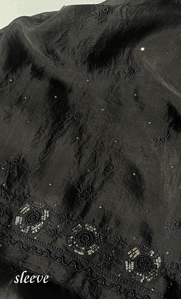 Women's Lakhnavi Handcrafted Pure Organza Chikankari Unstitched Kurta And Dupatta Set- HONC0328889