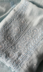 将图像加载到图库查看器中， Women's Lakhnavi Handcrafted Mul Chanderi Unstitched Chikankari Full Suit Material - HONC0305473