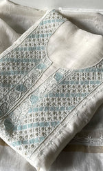 将图像加载到图库查看器中， Women's Lakhnavi Handcrafted Unstitched Mul Chanderi Kurta And Dupatta Set - HONC0323592