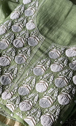 Load image into Gallery viewer, Jazba Women&#39;s Lakhnavi Handcrafted Mul Chanderi UnStitched Kurta And Dupatta Set - HONC0301690
