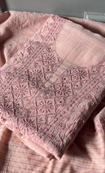 Load image into Gallery viewer, Women&#39;s Lakhnavi Handcrafted Mul Chanderi Unstitched Kurta And Dupatta Set- HONC0280885

