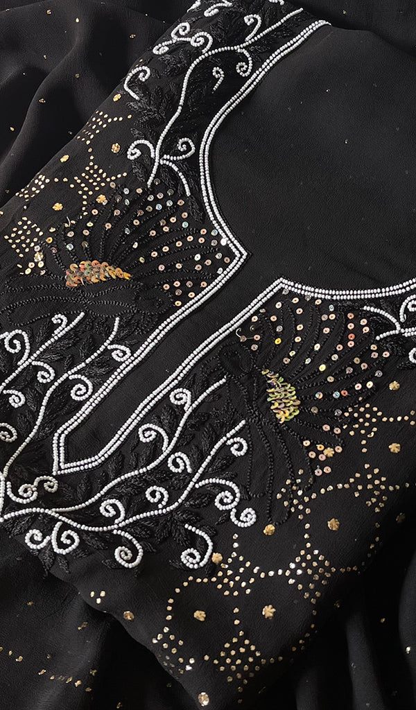 Women's Lucknowi Handcrafted Viscose Georgette Chikankari Kurta Dupatta Set- HONC0290512