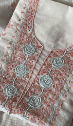 将图像加载到图库查看器中， Women's Lakhnavi Handcrafted Mul Chanderi Unstitched Kurta And Dupatta Set - HONC0266911