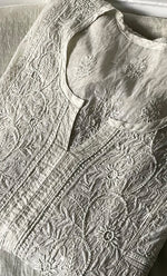 Load image into Gallery viewer, Women&#39;s Lakhnavi Handcrafted Mul Chanderi Semi - stitched Chikankari Full Suit Material - HONC0319562
