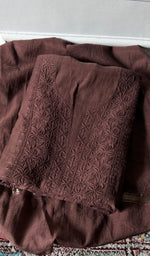 Load image into Gallery viewer, Women's Lakhnavi Handcrafted Mul Chanderi Unstitched Chikankari Full Suit - HONC0374166