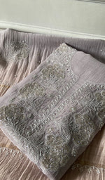 将图像加载到图库查看器中， Women's Lakhnavi Handcrafted Mul Chanderi Unstitched Kurta And Dupatta Set - HONC0318622