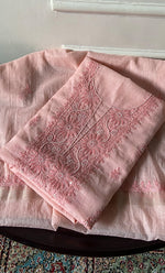 Load image into Gallery viewer, Women's Lakhnavi Handcrafted Mul Chanderi Unstitched Chikankari Full Suit Material - HONC0297193