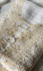 Load image into Gallery viewer, Women&#39;s Lakhnavi Handcrafted Mul Chanderi Unstitched Kurta And Dupatta Set- HONC0278949
