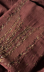 Load image into Gallery viewer, Women&#39;s Lucknowi Handcrafted Mul Chanderi Chikankari Full Suit Material - HONC0153813

