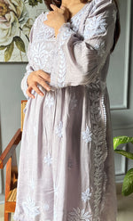 Mishika Women's Lakhnavi Handcrafted Modal Cotton Chikankari Kurta And Pant Set - HONC0301771