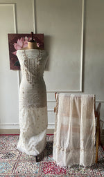 Load image into Gallery viewer, Women's Lakhnavi Handcrafted Mul Chanderi Unstitched Kurta And Dupatta Set- HONC0312942
