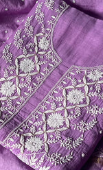 Load image into Gallery viewer, Jazba Women&#39;s Lakhnavi Handcrafted Mul Chanderi UnStitched Kurta And Dupatta Set - HONC0301706
