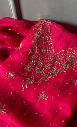 Load image into Gallery viewer, Women&#39;s Lakhnavi Handcrafted Pure Organza Chikankari Unstitched Kurta And Dupatta Set- HONC0290692
