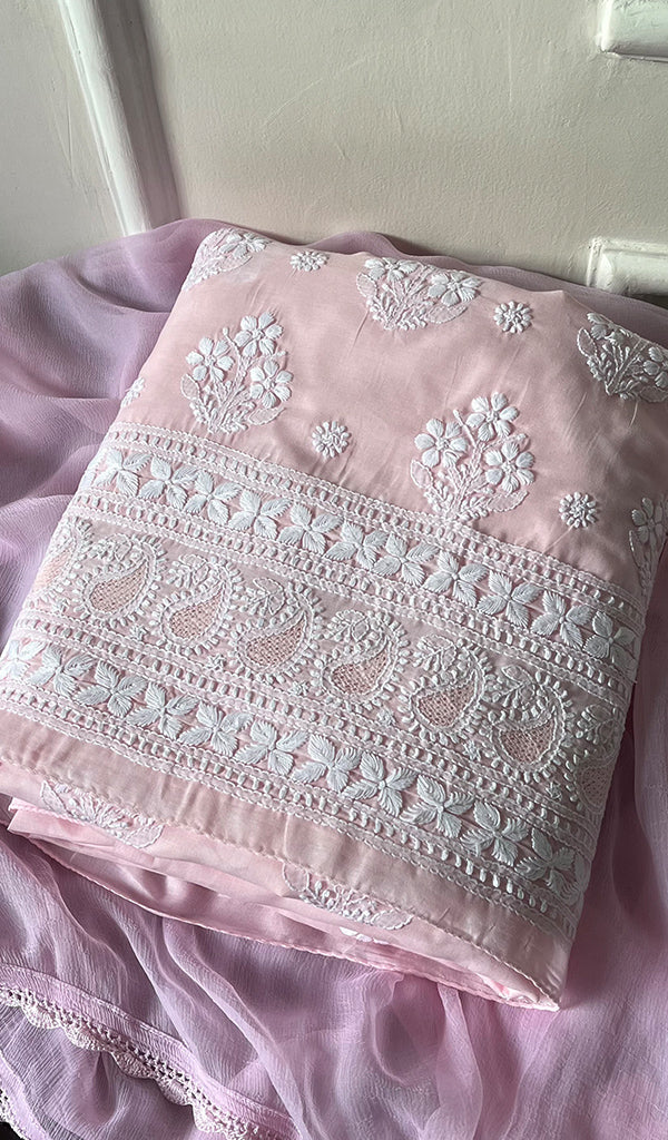 Women's Lakhnavi Handcrafted Cotton Chikankari Suit Material - HONC0274450