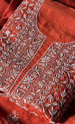 将图像加载到图库查看器中， Women&#39;s Lakhnavi Handcrafted Munga Silk Chikankari Kurta And Dupatta Set- HONC0282380
