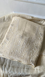 Load image into Gallery viewer, Women's Lakhnavi Handcrafted Mul Chanderi Unstitched Chikankari Full Suit - HONC0370550