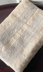 Load image into Gallery viewer, Lucknowi Handcrafted Munga Silk Chikankari Unstitched Unisex Kurta Fabric - HONC0320842