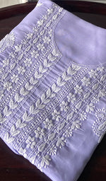 Load image into Gallery viewer, Women's Lakhnavi Handcrafted Cotton Chikankari Unstitched Kurti Fabric - HONC0368466