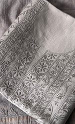 Load image into Gallery viewer, Women&#39;s Lucknowi Handcrafted Chanderi Silk Chikankari Full Suit Material - HONC0307136

