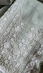 Load image into Gallery viewer, Women&#39;s Lakhnavi Handcrafted Mul Chanderi Unstitched Kurta And Dupatta Set - HONC0298042
