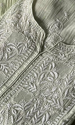 Load image into Gallery viewer, Izana Women's Lakhnavi Handcrafted Mul Chanderi Semi - stitched Chikankari Full Suit Material - HONC0333507