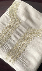 Load image into Gallery viewer, Lucknowi Handcrafted Munga Silk Chikankari Unstitched Men&#39;s Kurta Fabric - HONC0230087
