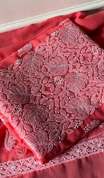 Load image into Gallery viewer, Women's Lucknowi Handcrafted Faux-Georgette Unstitched Chikankari Suit Material - HONC0348786