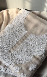 将图像加载到图库查看器中， Women's Lakhnavi Handcrafted Unstitched Faux-Georgette Chikankari Suit Material - HONC0263063