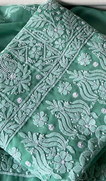 Load image into Gallery viewer, Women's Lucknowi Handcrafted Faux-Georgette Unstitched Chikankari Suit Material - HONC0348762