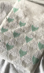 Load image into Gallery viewer, Amisha Women&#39;s Lakhnavi Handcrafted Mul Chanderi Unstitched Kurta And Dupatta Set - HONC0319466
