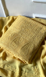 Load image into Gallery viewer, Women's Lucknowi Handcrafted Viscose Georgette Unstitched Chikankari Suit Material - HONC0299914