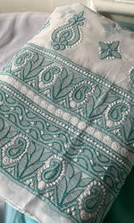Load image into Gallery viewer, Women&#39;s Lakhnavi Handcrafted Unstitched Cotton Chikankari Suit Material - HONC0317409
