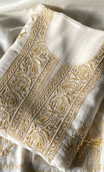 Load image into Gallery viewer, Titlee Women's Lakhnavi Handcrafted Unstitched Mul Chanderi Kurta And Dupatta Set - HONC0324068